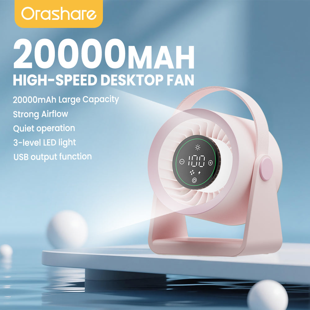 Orashare DF03L Max 20,000mAh High-Speed Desk Fan
