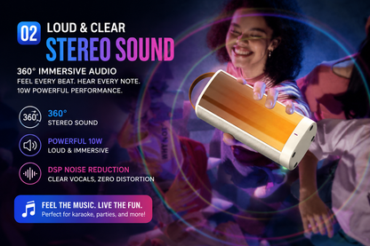 Orashare BS10 Wireless Karaoke Bluetooth Speaker With Dual Mic