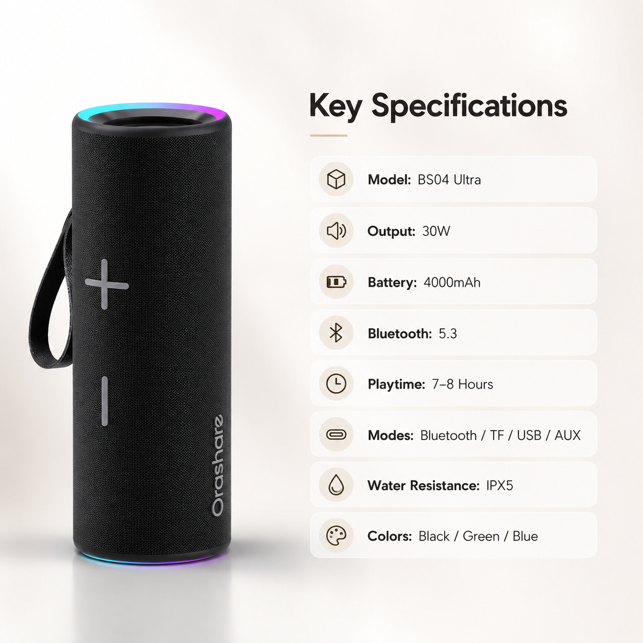 Orashare BS04 Ultra Bluetooth Speaker