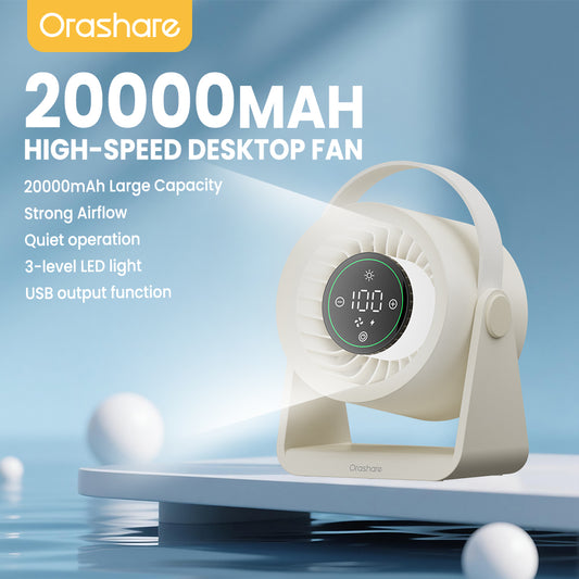 Orashare DF03L Max 20,000mAh High-Speed Desk Fan
