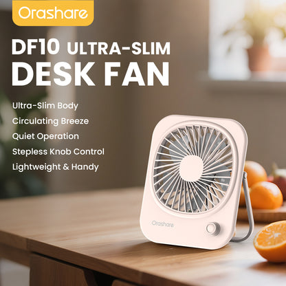 Orashare DF10 Portable Rechargeable Desk Fan with 2000mAh Battery
