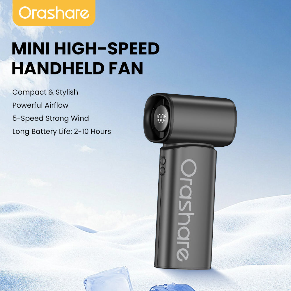 Orashare HF17 Handheld Mini Fan – Strong Wind, Compact Size, Long Battery Life