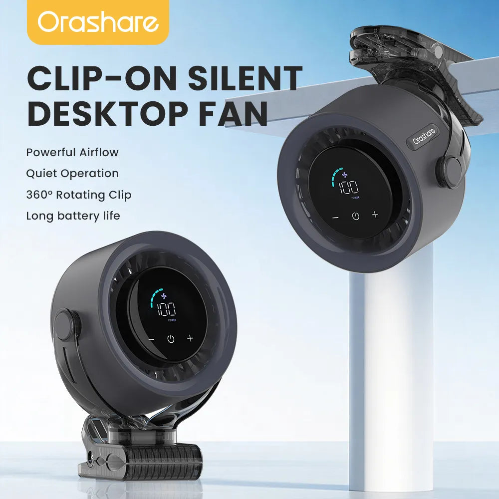 Orashare CF04 Rechargeable Clip Fan | Clip Anywhere, Stay Cool
