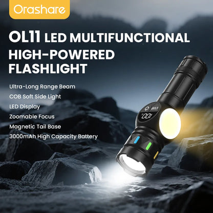 Orashare OL11 3000mAh Rechargeable Zoomable LED Flashlight