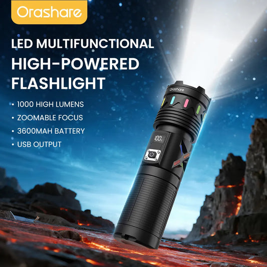 Orashare OL16 Rechargeable Emergency Flashlight – 1000 Lumens
