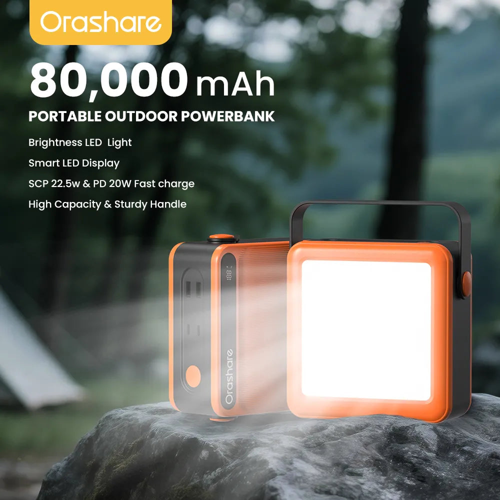 Orashare OL80 Pro 80,000mAh Power Bank with LED Light