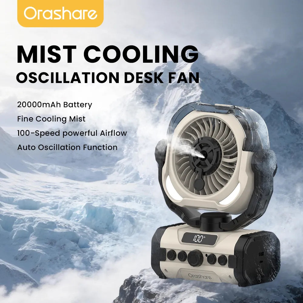 Orashare DFM01 Rechargeable Mist Cooling Fan