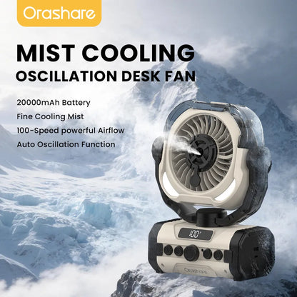 Orashare DFM01 Rechargeable Mist Cooling Fan