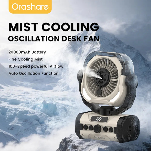 Orashare DFM01 Rechargeable Mist Cooling Fan