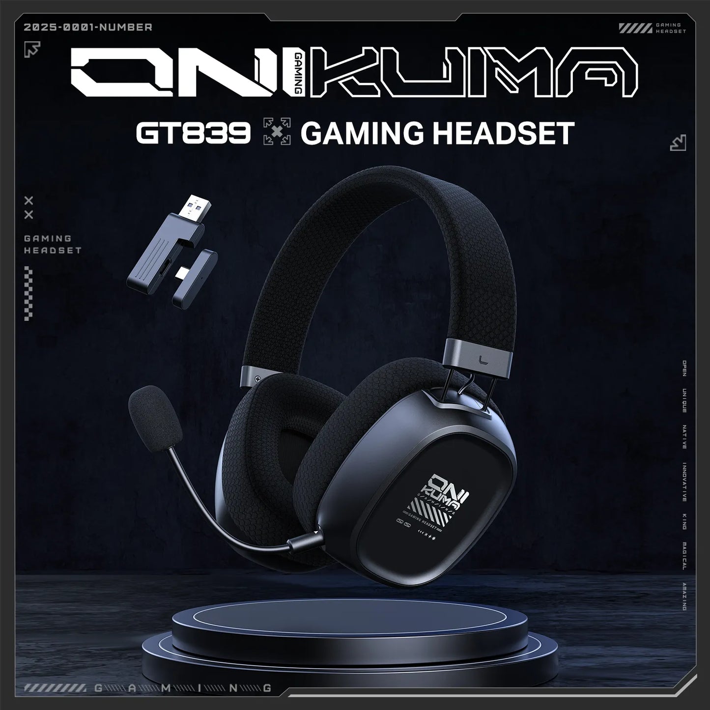 Onikuma GT839 Tri-Mode Wireless Gaming Headset