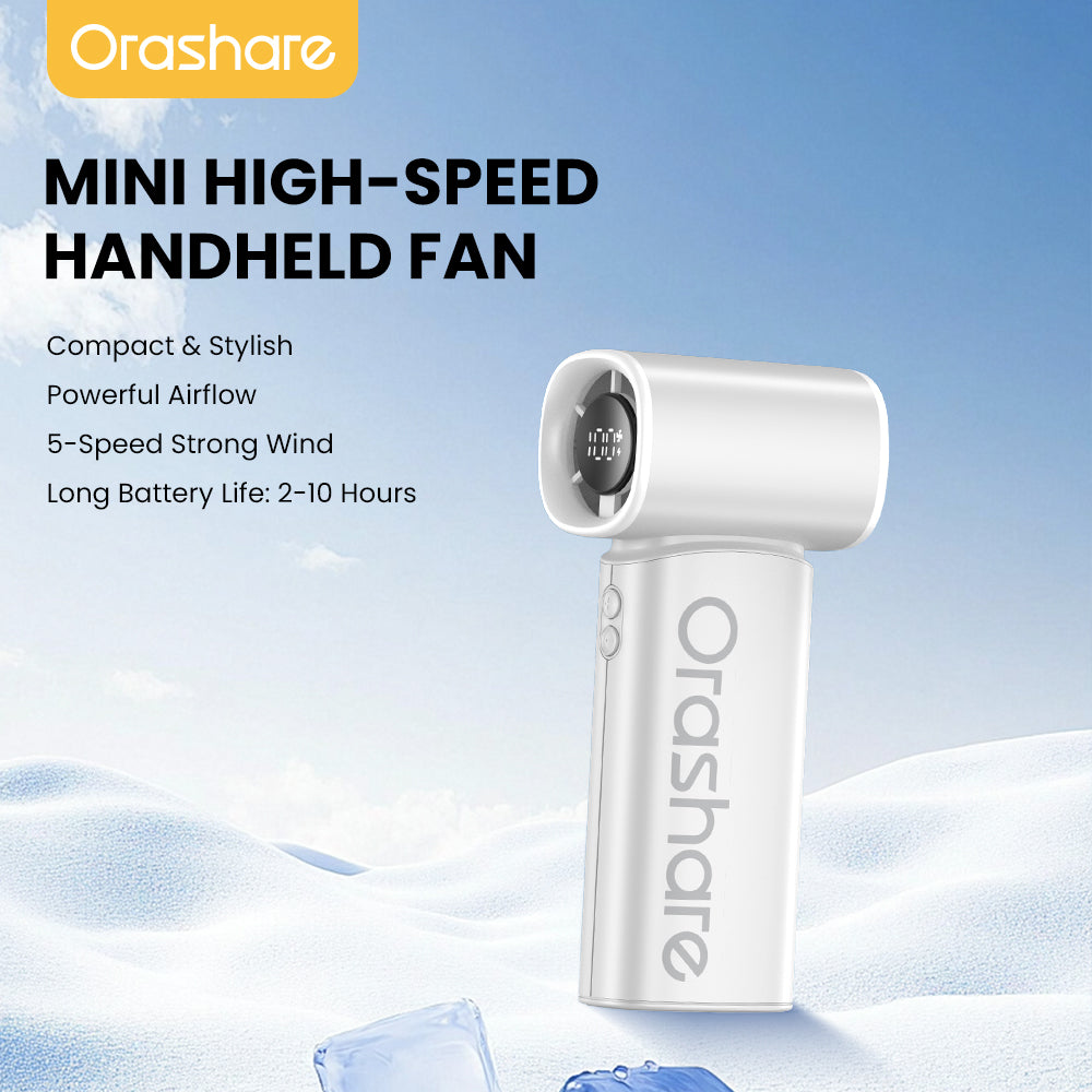 Orashare HF17 Handheld Mini Fan – Strong Wind, Compact Size, Long Battery Life