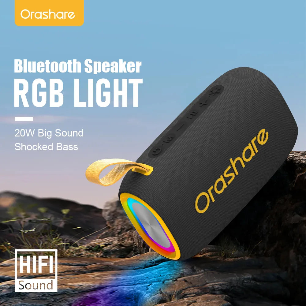 Orashare BS08 Plus 20W Bluetooth Speaker with RGB Light