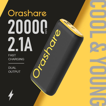 Orashare O20 20000mAh Compact Power Bank – Dual USB Charging