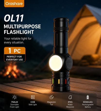 Orashare OL11 3000mAh Rechargeable Zoomable LED Flashlight