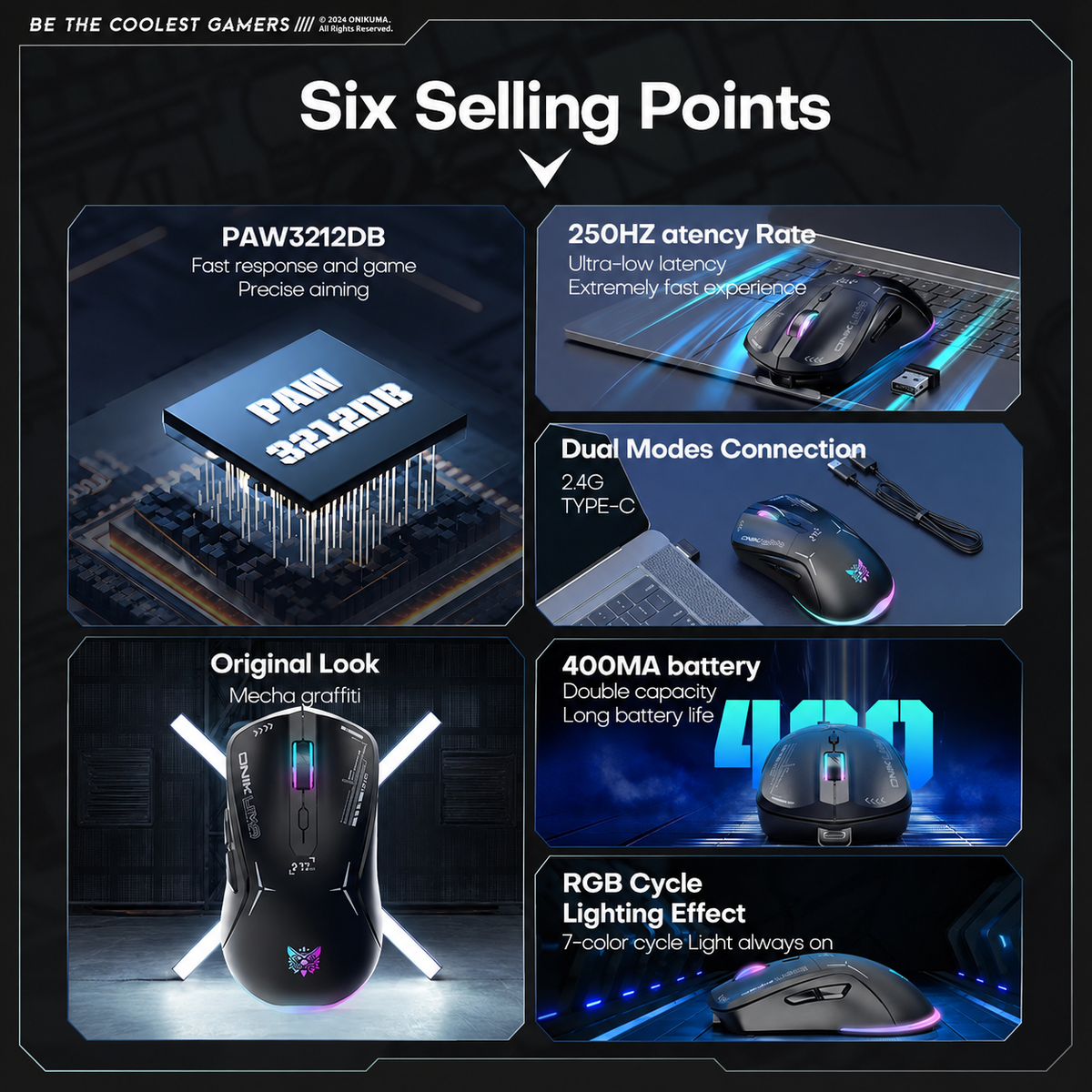 ONIKUMA CW917 Lightweight RGB Gaming Mouse