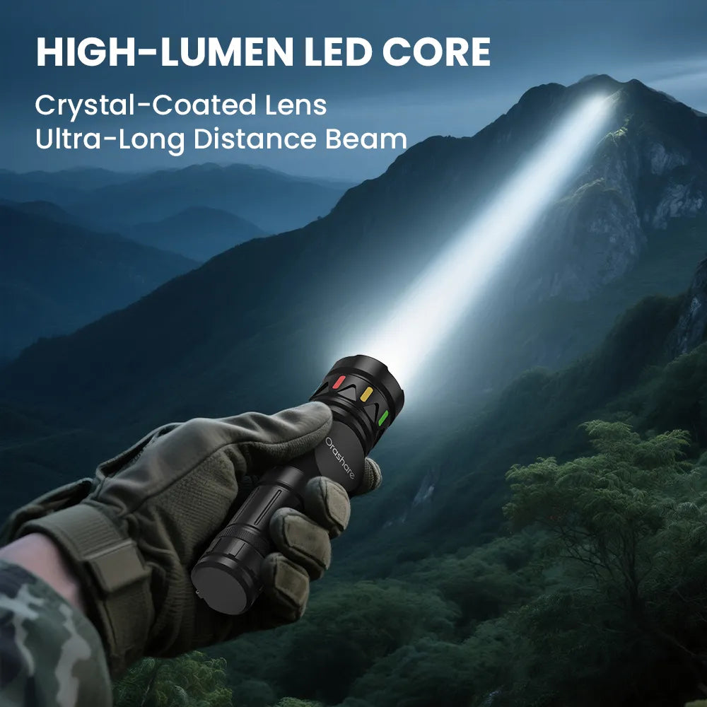 Orashare OL11 3000mAh Rechargeable Zoomable LED Flashlight