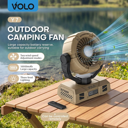 VOLO Y7 10000mAh Outdoor Camping Fan with LED Light