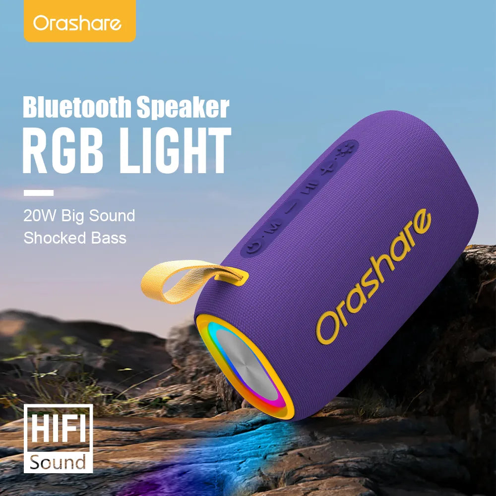 Orashare BS08 Plus 20W Bluetooth Speaker with RGB Light
