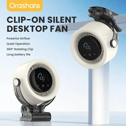 Orashare CF04 Rechargeable Clip Fan | Clip Anywhere, Stay Cool
