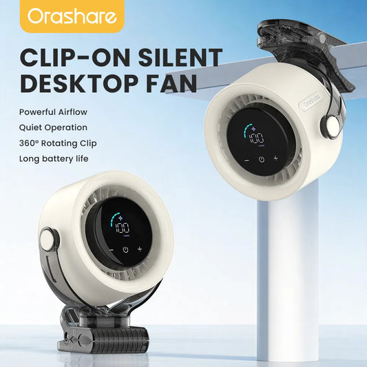 Orashare CF04 Rechargeable Clip Fan | Clip Anywhere, Stay Cool