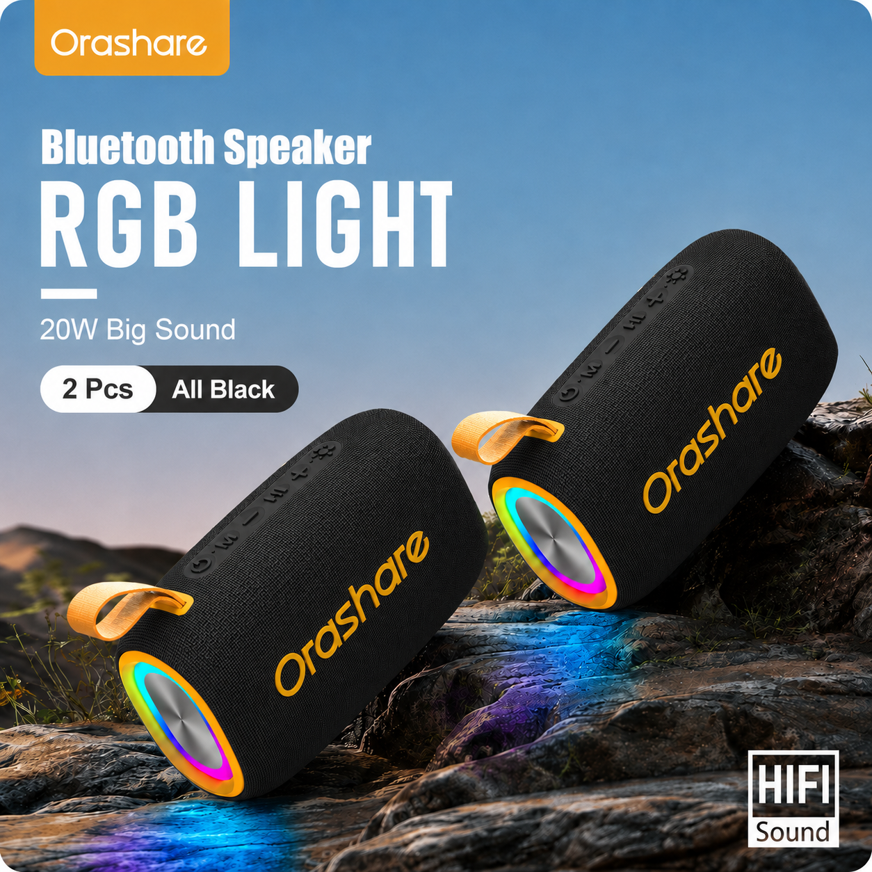 Orashare BS08 Plus 20W Bluetooth Speaker with RGB Light