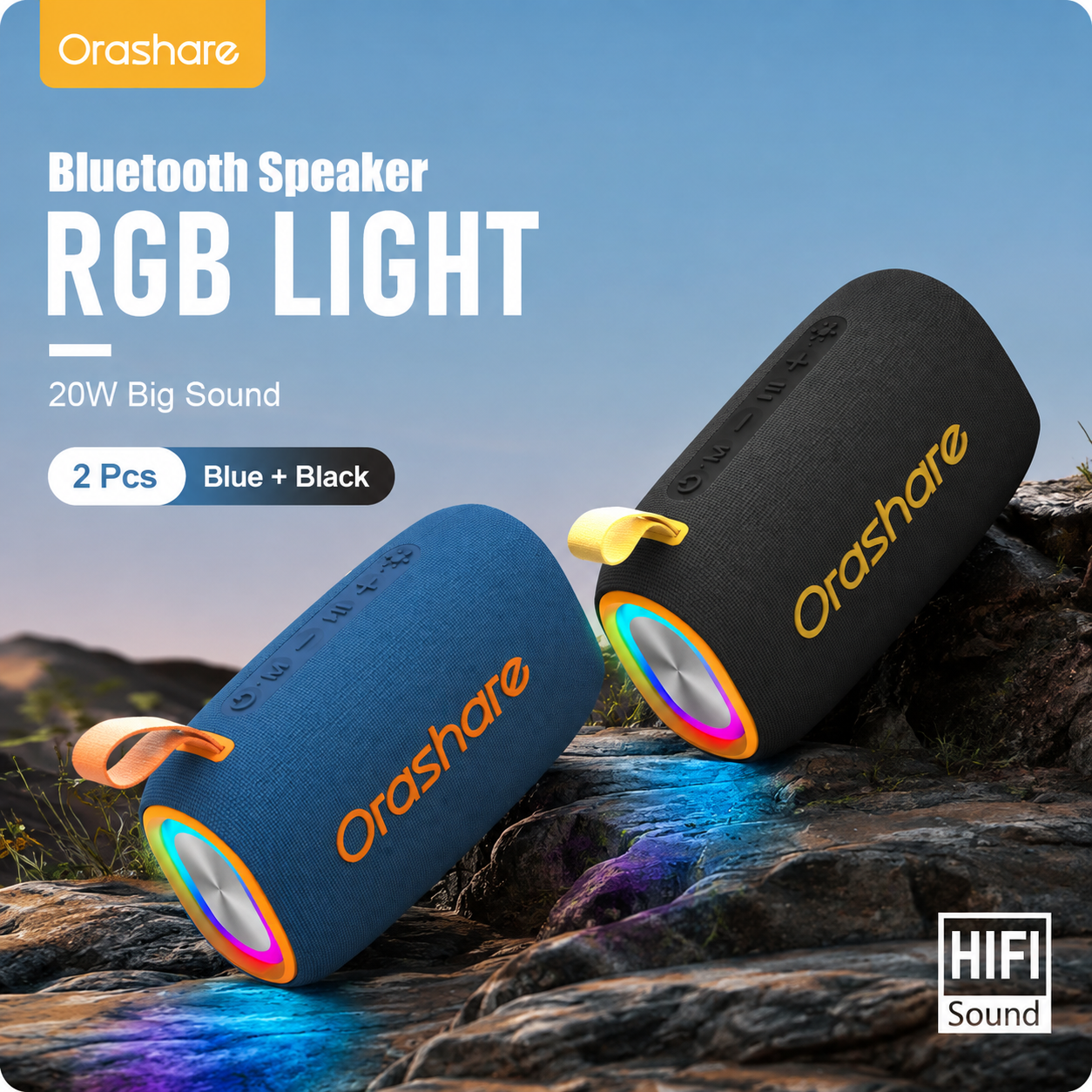 Orashare BS08 Plus 20W Bluetooth Speaker with RGB Light