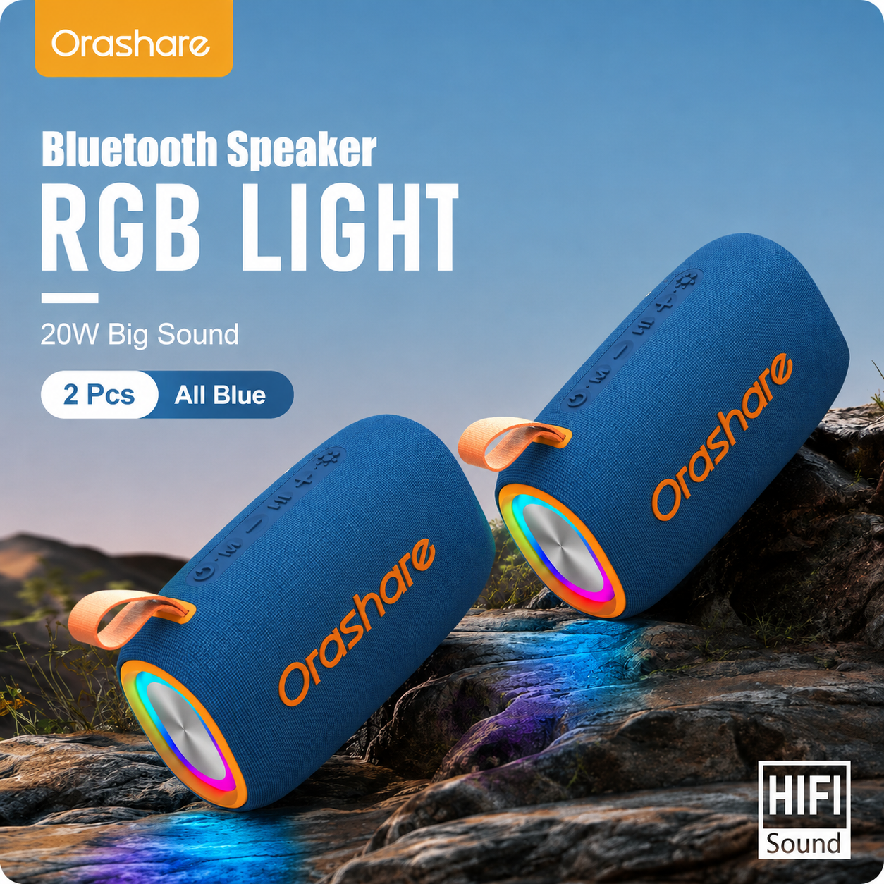 Orashare BS08 Plus 20W Bluetooth Speaker with RGB Light