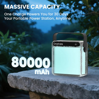 Orashare OL80 Pro 80,000mAh Power Bank with LED Light