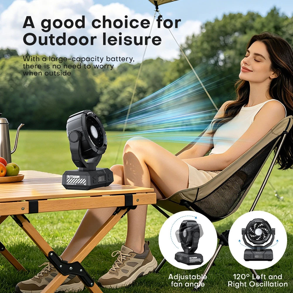 VOLO Y7 10000mAh Outdoor Camping Fan with LED Light