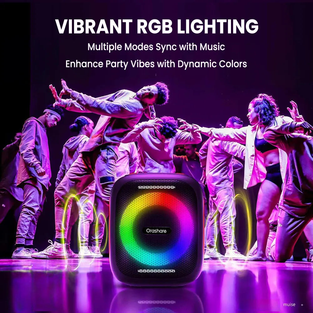 Orashare BSH03 40W Karaoke Bluetooth Speaker with Dual Wireless Microphones