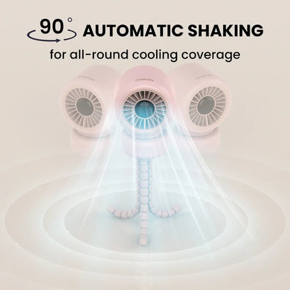 Orashare OCF01 Pro 4000mAh Baby Stroller Fan, Portable Octopus Clip Fan with 3 Speeds & Auto Rotation