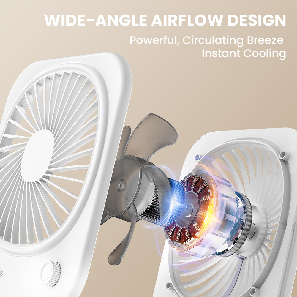 Orashare DF10 Portable Rechargeable Desk Fan with 2000mAh Battery