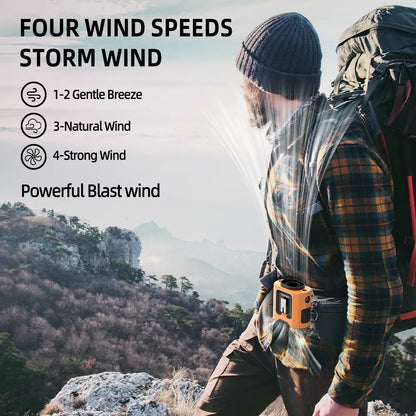 Orashare K200 Portable Waist Fan with Power Bank & LED Light