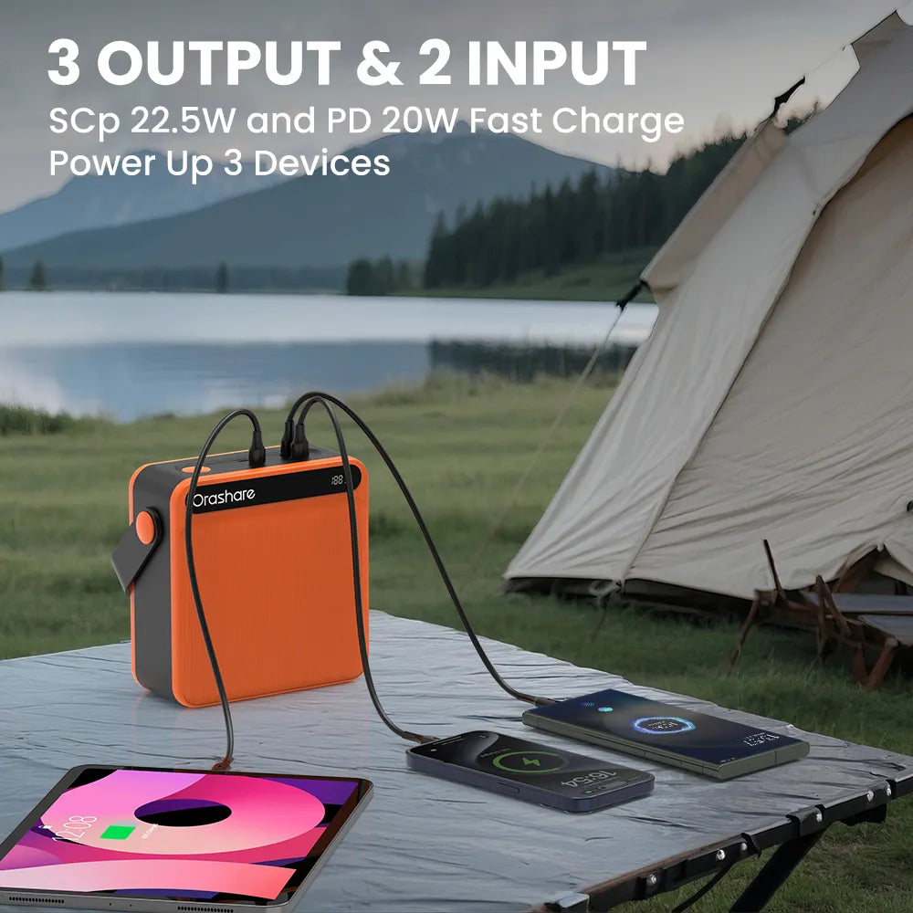 Orashare OL80 Pro 80,000mAh Power Bank with LED Light