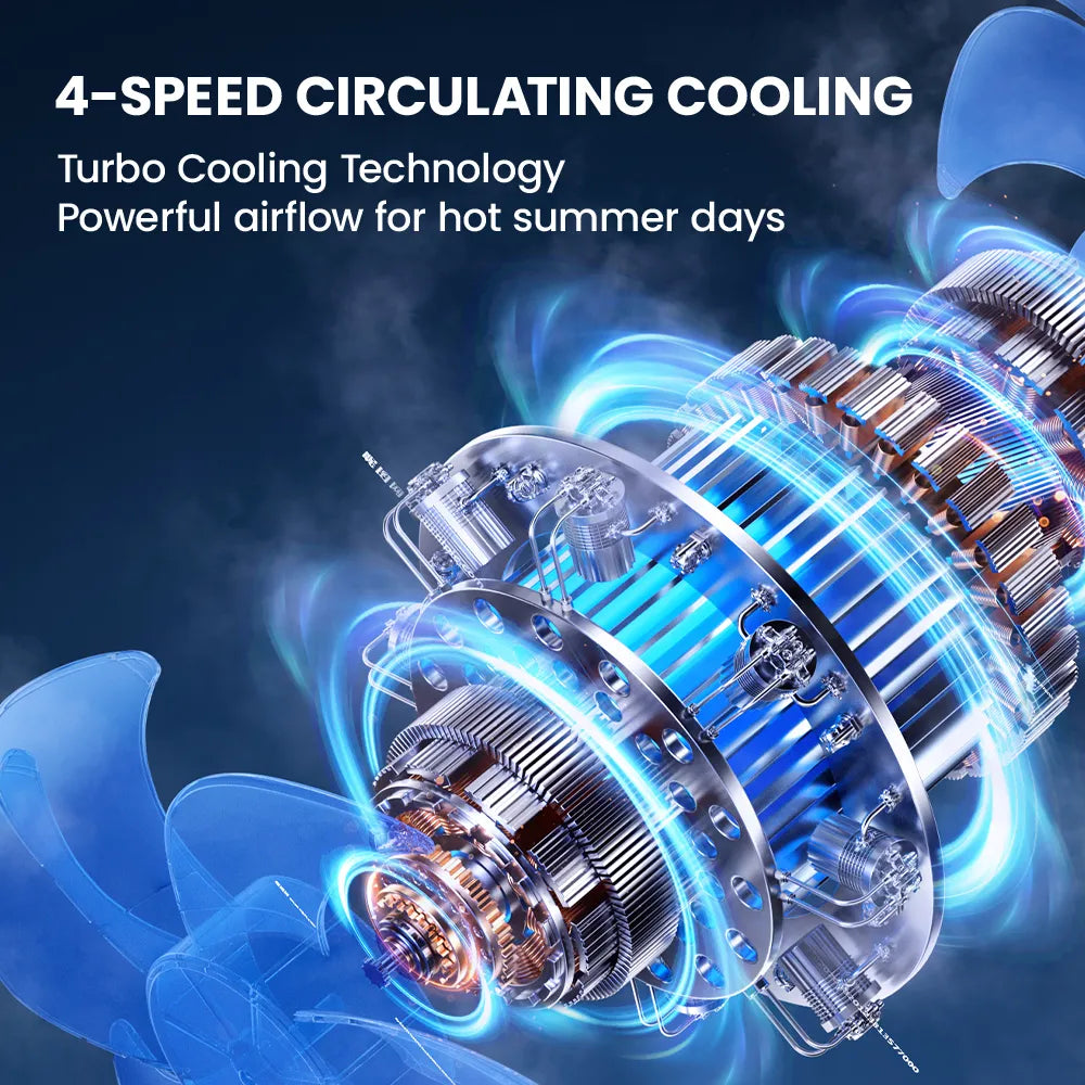 Orashare DF04 20000mAh Rechargeable Camping Fan with LED Light & Remote Control