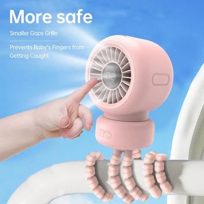 Orashare OCF01 Pro 4000mAh Baby Stroller Fan, Portable Octopus Clip Fan with 3 Speeds & Auto Rotation