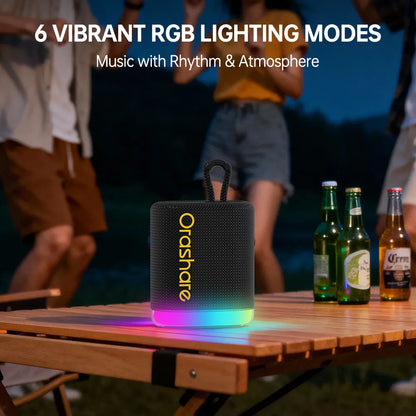 Orashare BS01 Max Portable Bluetooth 5.3 Speaker, RGB Light Wireless Subwoofer with 1500mAh Battery, 8H Playtime, TWS Pairing & Type-C Charging