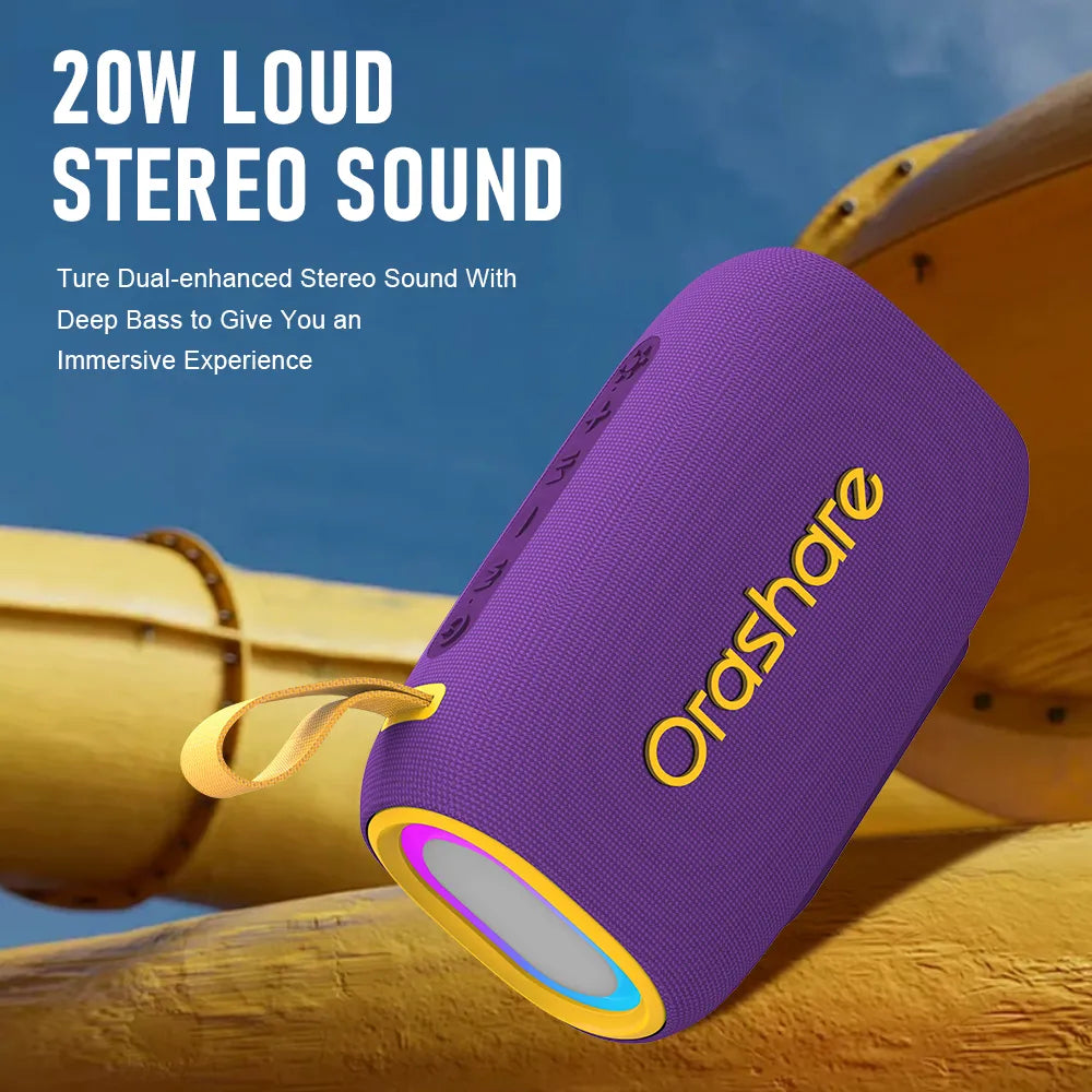 Orashare BS08 Plus 20W Bluetooth Speaker with RGB Light