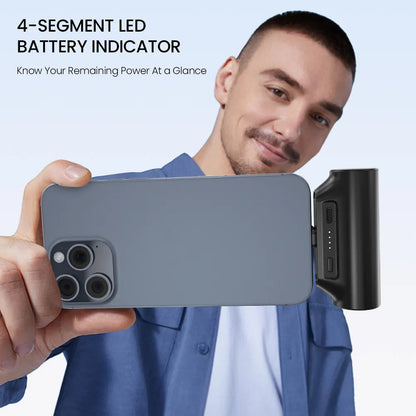 Orashare PNC03 3000mAh Mini Capsule Power Bank, Portable Plug-in Emergency Charger with Type-C or iP Connector