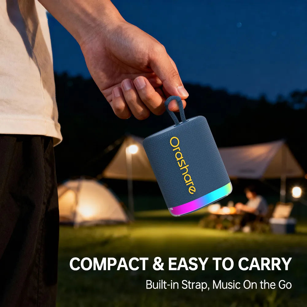 Orashare BS01 Max Portable Bluetooth 5.3 Speaker, RGB Light Wireless Subwoofer with 1500mAh Battery, 8H Playtime, TWS Pairing & Type-C Charging