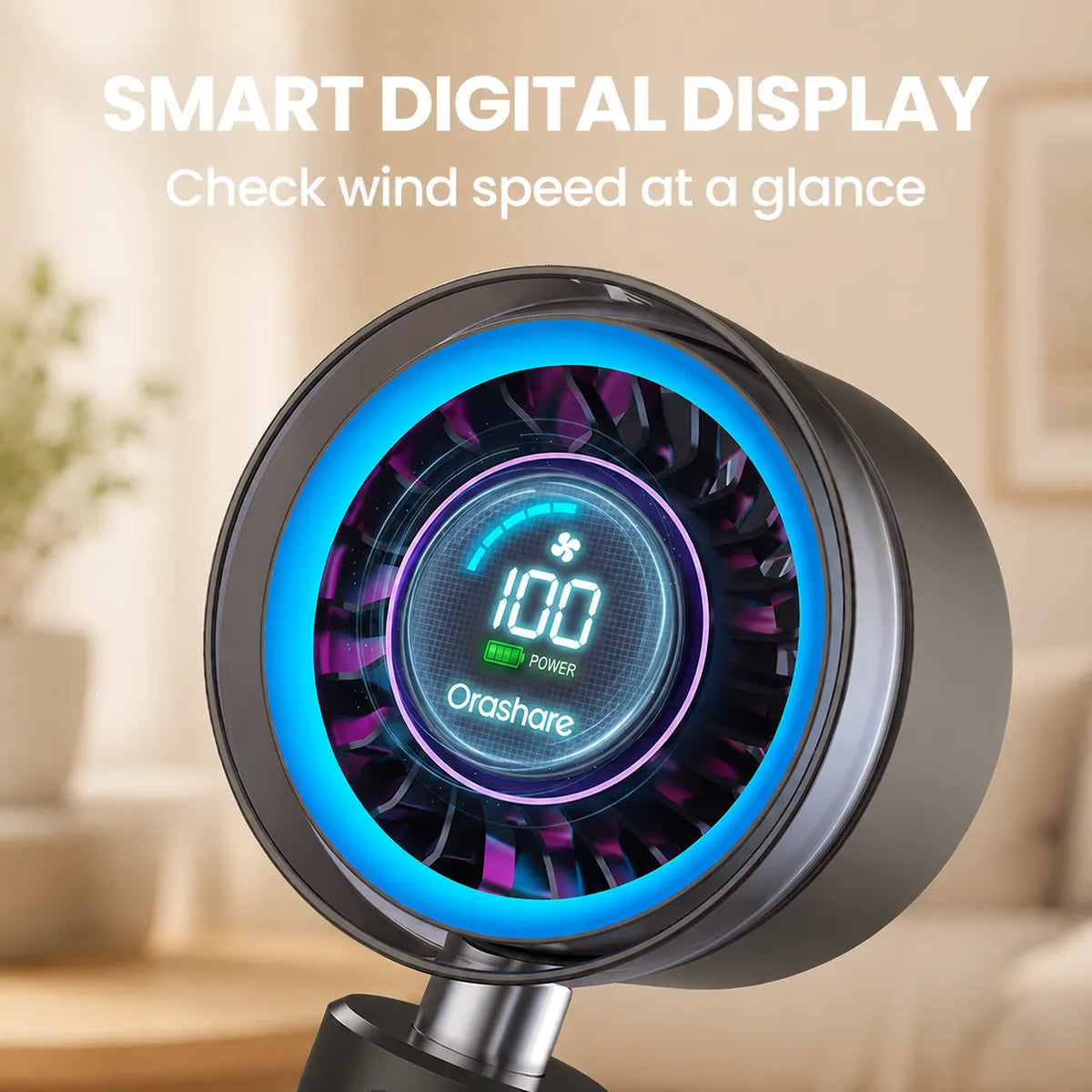 Orashare DF21 6000mAh Rechargeable Desk Fan