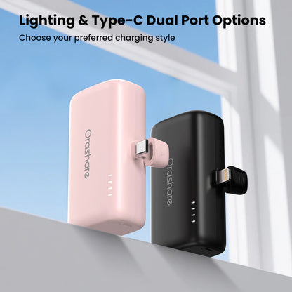 Orashare PN10 Pro 10000mAh Pocket Power Bank with Built-in Cable