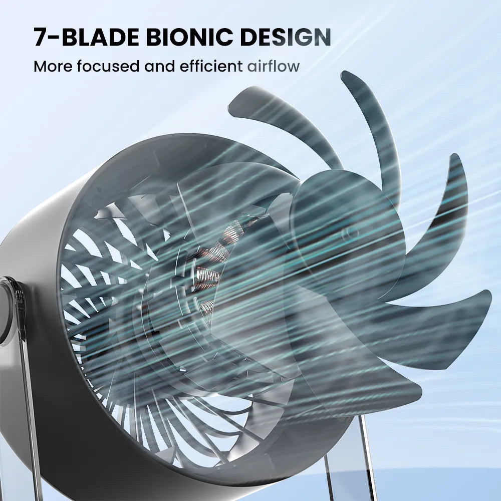 Orashare DF07 100-Speed Rechargeable Turbo Desk Fan