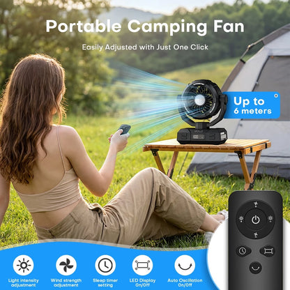 VOLO Y7 10000mAh Outdoor Camping Fan with LED Light