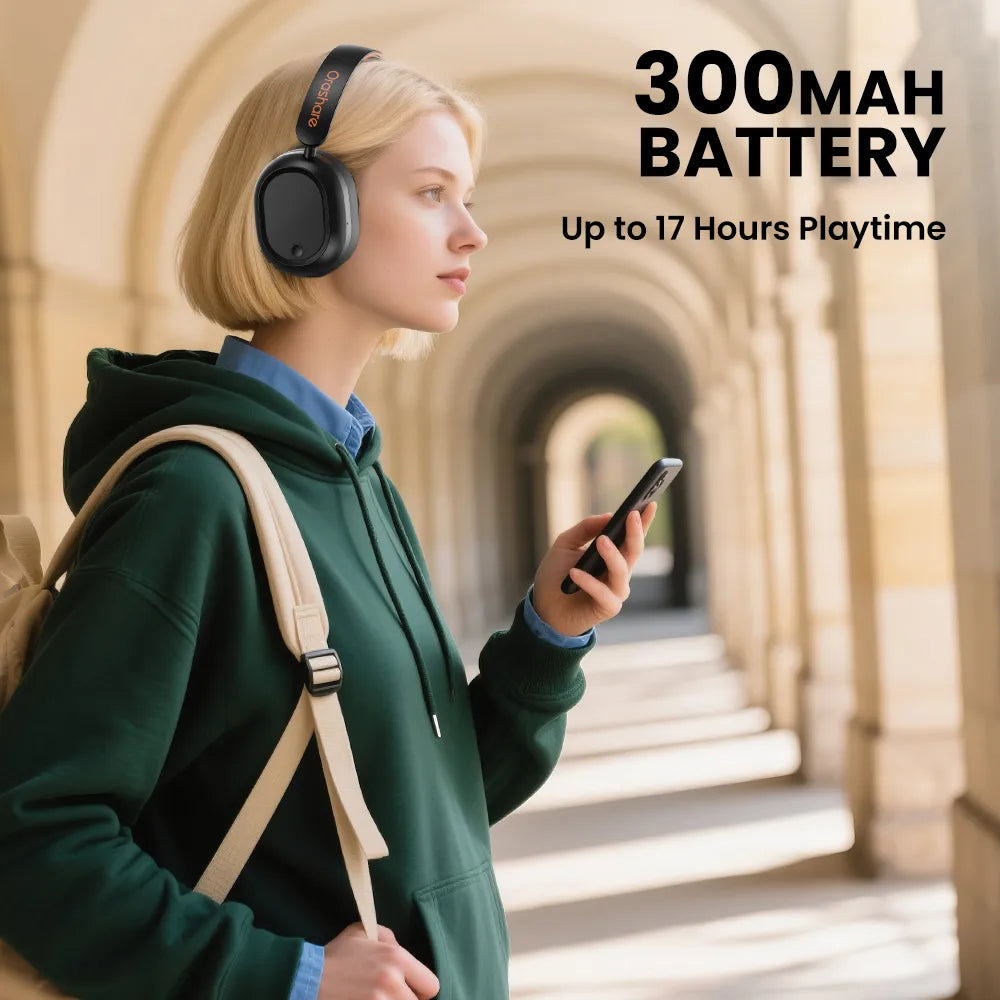Orashare HS05 Wireless Bluetooth Headphones | 17H Playtime • Hi-Fi Bass • Bluetooth 5.4 • Foldable