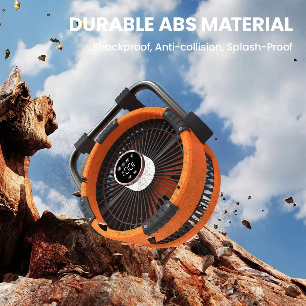 Orashare DF04 20000mAh Rechargeable Camping Fan with LED Light & Remote Control