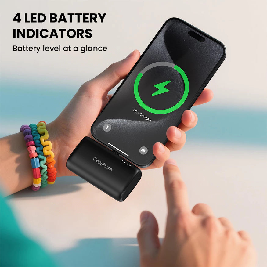 Orashare PN10 Pro 10000mAh Pocket Power Bank with Built-in Cable