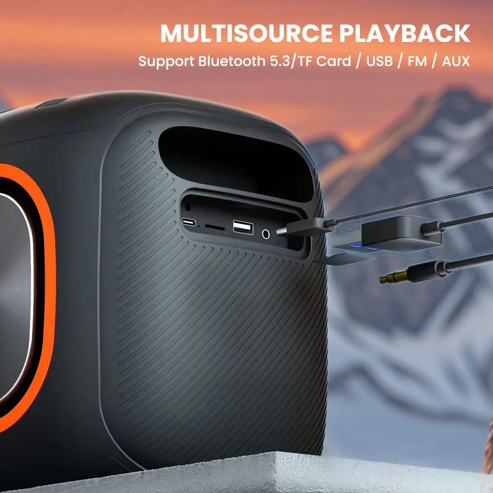 Orashare BSH03 40W Karaoke Bluetooth Speaker with Dual Wireless Microphones