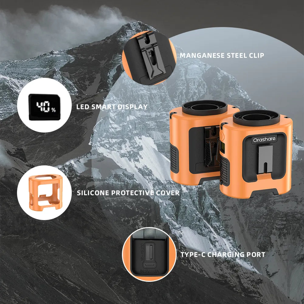 Orashare K200 Portable Waist Fan with Power Bank & LED Light