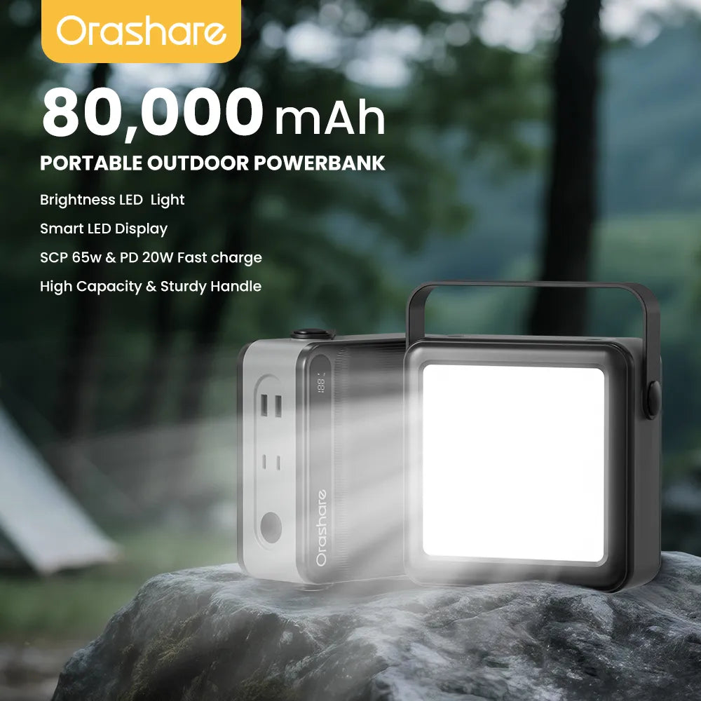 Orashare OL80 Pro 80,000mAh Power Bank with LED Light